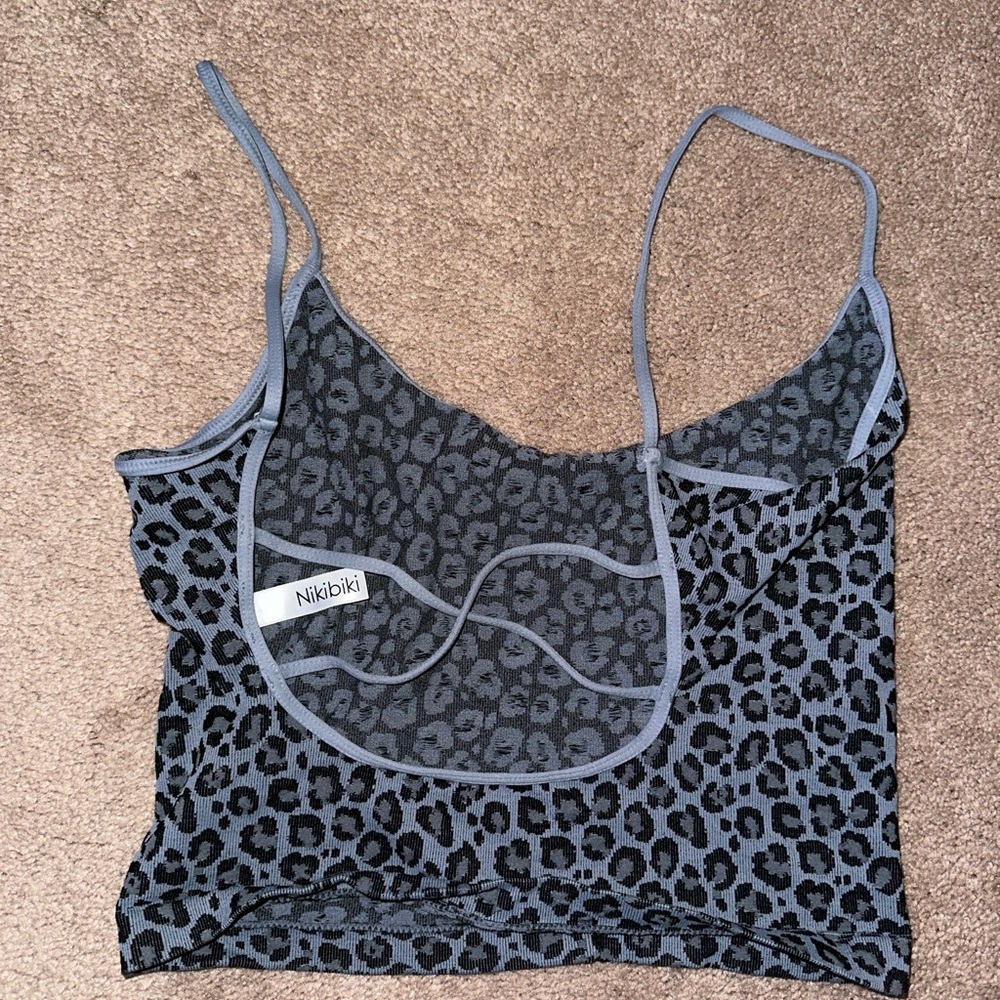 Nikibiki one size blue leopard print tank top
